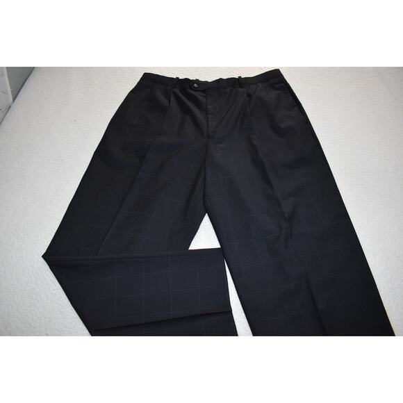 Tasso Elba Suit 2 Piece Mens Size Jacket 43 Reg Windowpane Plaid Pants 36 x 29 - Picture 6 of 14